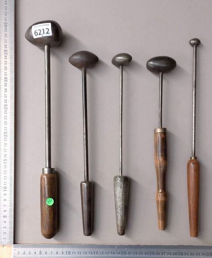 5 antique irons for ironing lace and hats—see phot