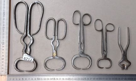 5 pinces casse sucre ancienne XIX - Dimensions et 