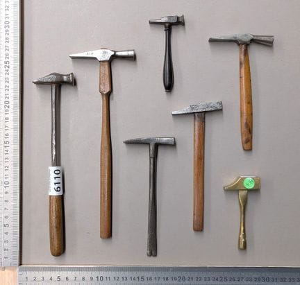 7 petits marteaux différents - Dimensions et état 