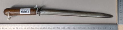 Ancien fusil aiguiseur de boucher manche en bois X