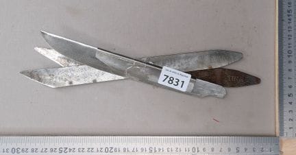 3 couteaux ancien de cordonnier bourrelier - Dimen