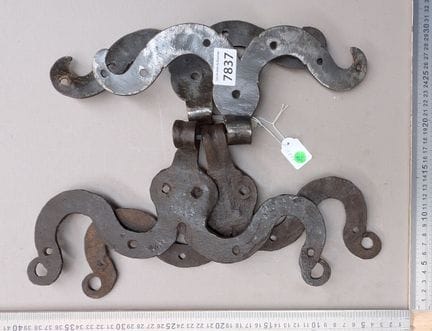 4 appliques charnière en fer forgé - Dimensions et