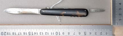 Canif ancien 2 lames + 1 tire-bouchon TOURON - PAR