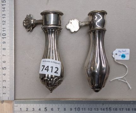 2 manches à gigot anciens argenté - Dimensions et 