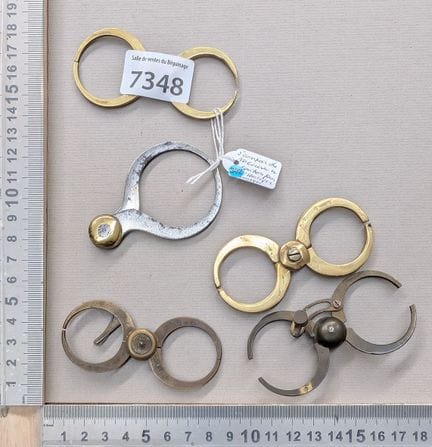 5 compas mesure en laiton pour horloger vers 1900 