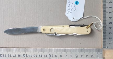 1 couteau véritable DAMAS INOX 7 fonctions - Dimen