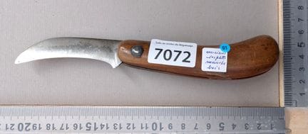 Serpette ancienne avec manche en bois (pliante) - 