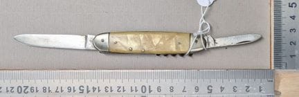 Canif ancien 2 lames + 1 tire-bouchon SOLINGEN - D