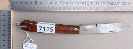 Anciens canif manche en bois (pliant) - Dimensions