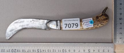 Serpette ancienne avec manche en corne (pliante) -