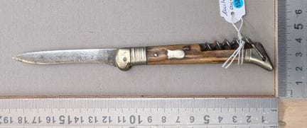 Canif ancien 1 lame  1 tire-bouchon  - Dimensions 