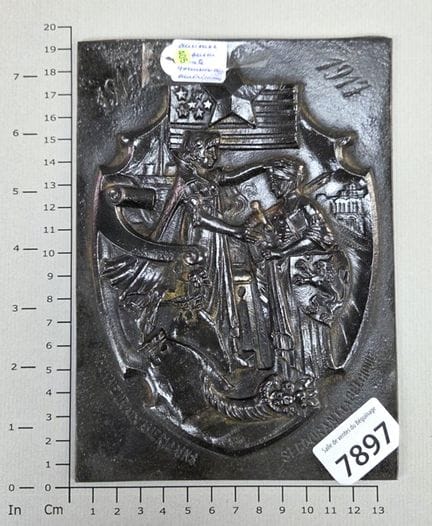 1 ancienne plaque fonte honneur aux américains 191