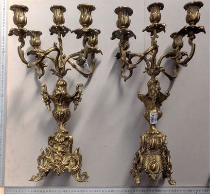 2 chandeliers en bronzes à 5 branches - Dimensions