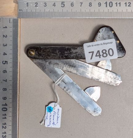 1 ancienne flamme de vétérinaire corne 2 lames JAM