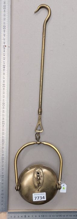 1 ancien lampe de mineur à huile en bronze XXème -