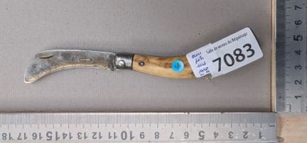 Serpette ancienne avec manche en corne (pliante) -