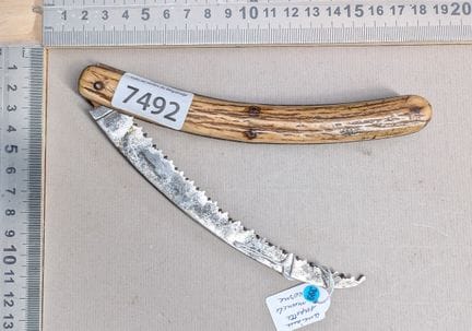 1 ancienne petite scie pliante manche en corne - D
