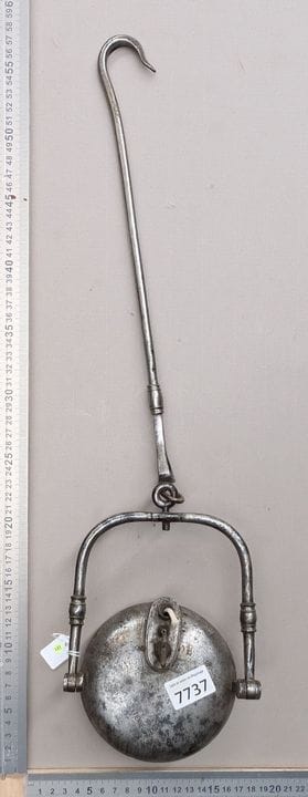 1 ancien lampe de mineur à huile en bronze XXème -