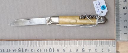 Canif ancien 2 lames + tire-bouchon - Dimensions e