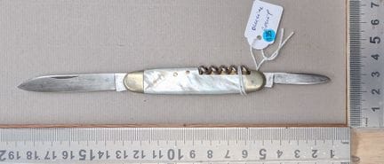 Canif ancien 2 lames + tire-bouchon - Dimensions e