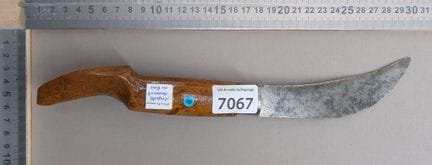 Serpette ancienne avec manche en bois (pliante) - 