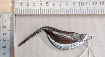 Couteau ancien à poisson manche métallique (pliant