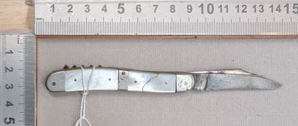 Canif ancien 2 lames + tire-bouchon - Dimensions e