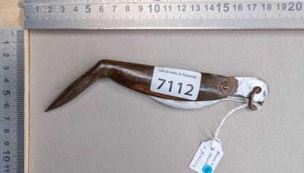 Ancien couteau à poisson manche en corne (pliant) 