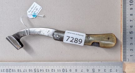 1 ancienne griffe de Houyet manche en corne - Dime