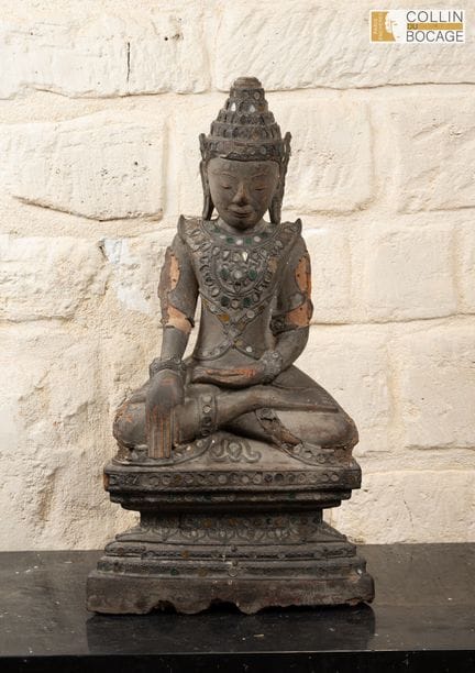 BIRMANIE, XVIII-XIX. 
Bouddha asis en position de 
