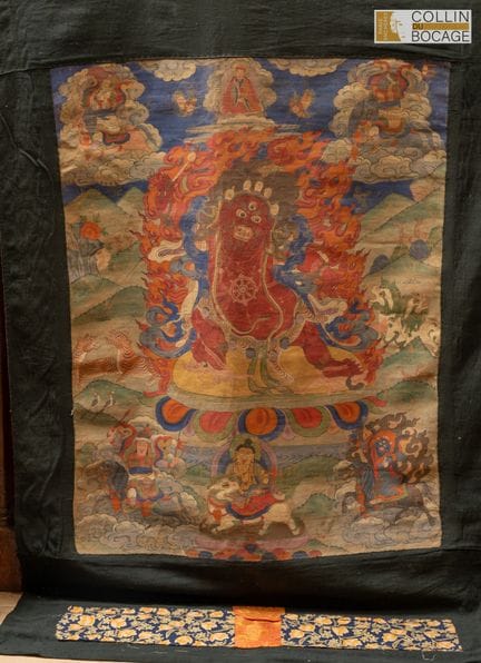 TIBET, XIX-XXème s. Thangka orné d’Hayagriva, divi