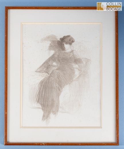 Schule, um 1920
Frau in einem langen Kleid
Bleisti
