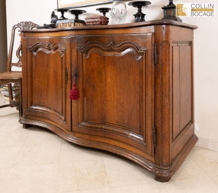 Buffet aus Holzvertäfelung, geschwungene Front, Ho