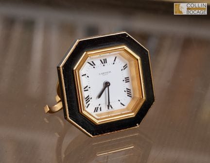 CARTIER Wecker, Modell „Vendôme“, schwarz. „Cartie