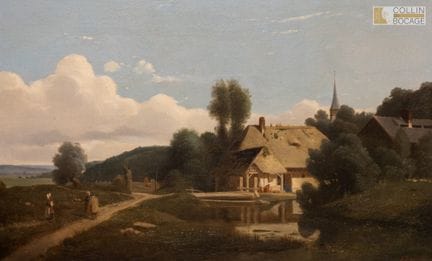 Adolphe DEVIENNE (tätig um 1840)
 Reetdachhaus an 