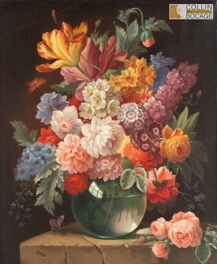 Lyoner Schule des 19. Jahrhunderts 
Blumen 
Leinwa