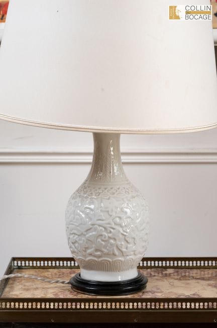 CHINA Balusterlampe aus weißem chinesischem Porzel
