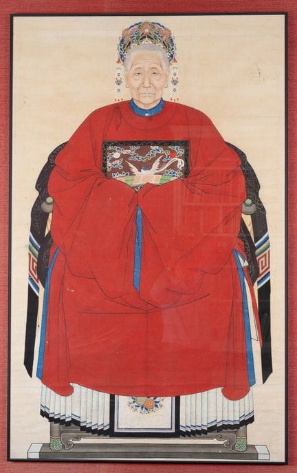(China) Porträt eines Vorfahren 
Hochformat, Tusch