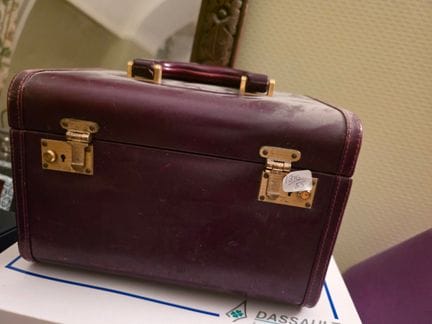 Vanity en cuir  ocre