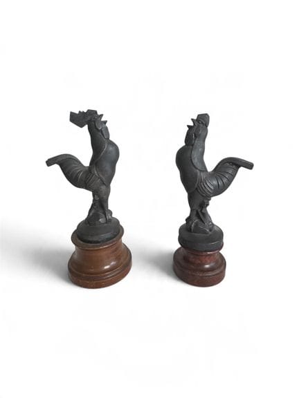 Pair of "Chantecler" decoq figurines. Height: 14 c