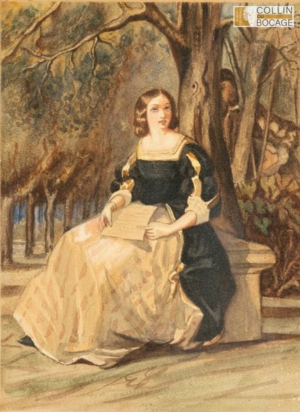 Schule, um 1880
Frau beim Briefeschreiben
Aquarell
