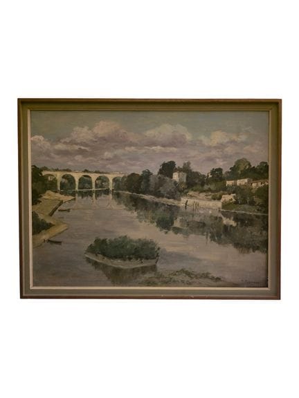 Ecole moderne
le fleuve et le viaduc.
Toile