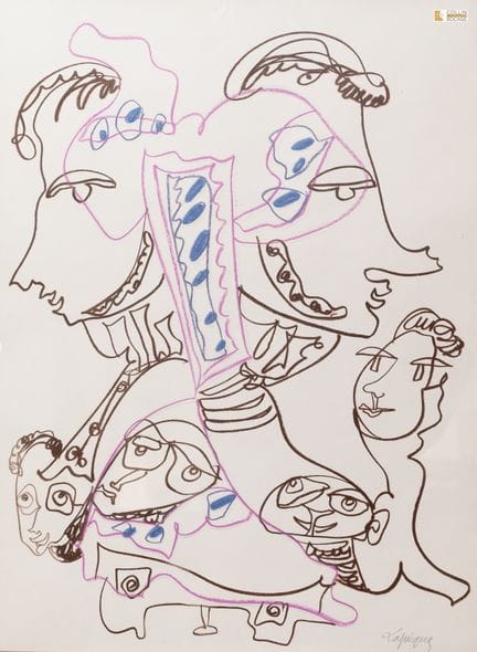 Charles LAPIQUES (1898-1988)
Visage
Crayon gras