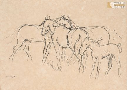 Yves BRAYER (1907-1990)
Chevaux en Camargue
Lithog