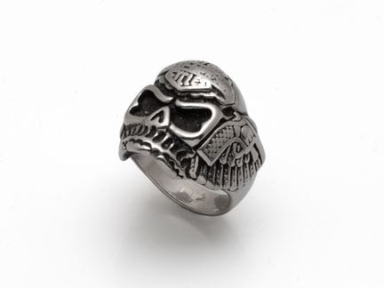 Bague de Biker en acier chirurgical, à décor de tê