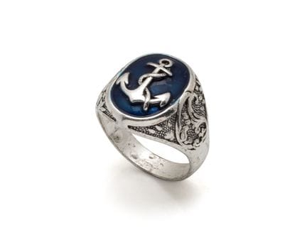 Bague chevalière en acier chirurgical, centrée d'u