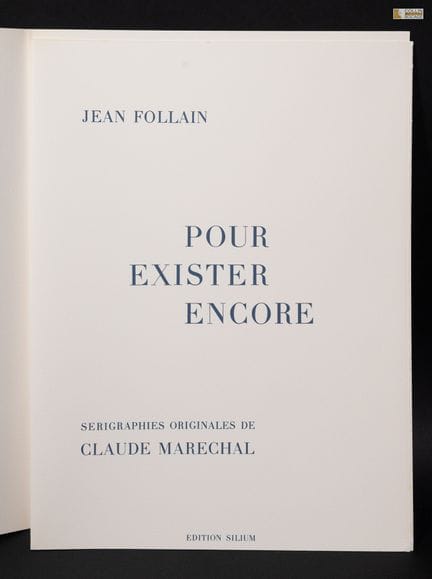 Jean FOLLAIN
Pour exister encore. Paris, édition S