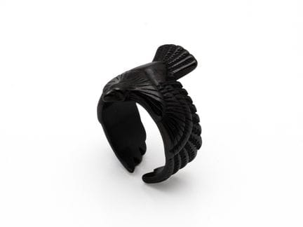 Bague de Biker ouverte en acier chirurgical noirci