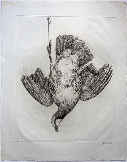 约瑟夫·赫克特（Joseph HECHT，1891-1951）
《红鹧鸪》，1936年
铜版画，右下