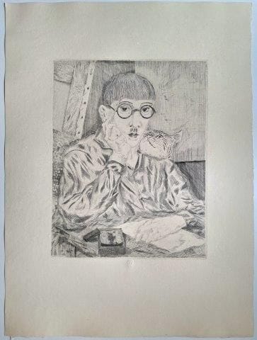 "Tsuguharu Léonard FOUJITA (1886 - 1968) 
Self-por